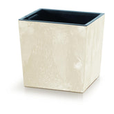 Prosperplast Urbi Square Low Beton Effect Planter 29x29x29.5cm - Cream Touch